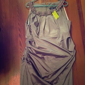 Plus Size Lavender Dress with Beaded Neckline